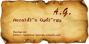 Aszalós György névjegykártya
