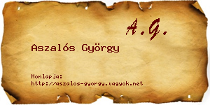 Aszalós György névjegykártya