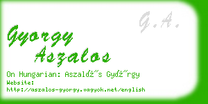 gyorgy aszalos business card